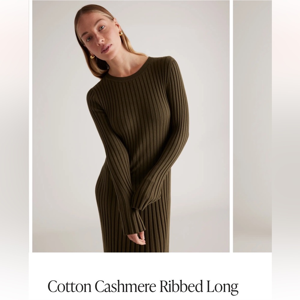 Quince Cotton Cashmere Midi Dress XS